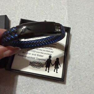 Men's Black and Blue Braided Bracelet